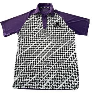 Tattoo Golf Polo Men's Purple / Black & White Skull Graphic
